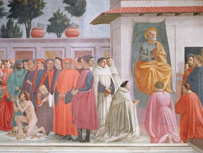 Auferweckung des Sohnes des Theophilus und St. Peter auf dem Thron von Filippino Lippi